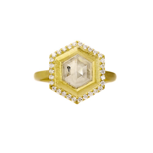 GEO HEX HALO RING